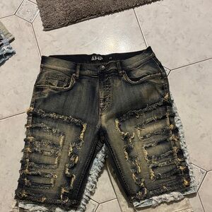 HP Men's Distressed Black Jean Shorts